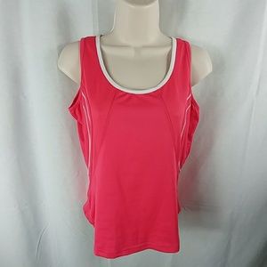 Melon pink athletic tank top medium poly spandex M